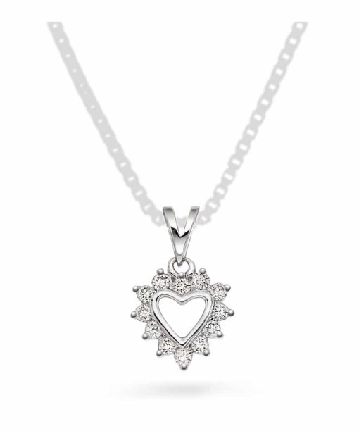 Christophersen Hvitt Gull Anheng hjerte 0,12 WSI