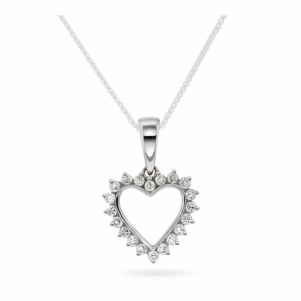 Christophersen Hvitt Gull Anheng hjerte 0,24 WSI