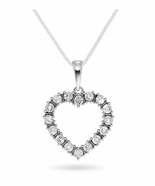 Christophersen Hvitt Gull Anheng hjerte 0,48 WSI