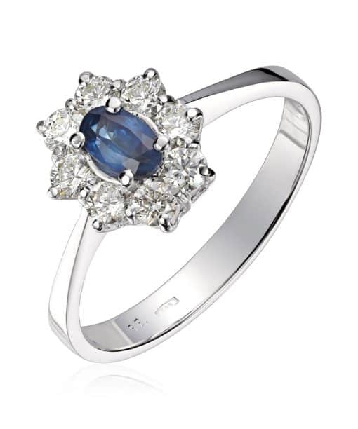 Ring rosett 0.50CT WSI Safir hv 585