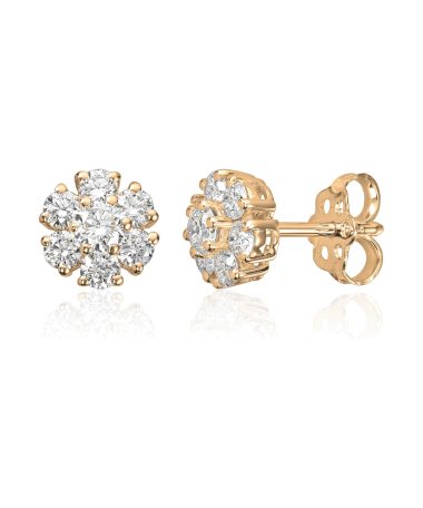 Ørepynt rosett Rose 2,00ct TWSI i hvitt gull