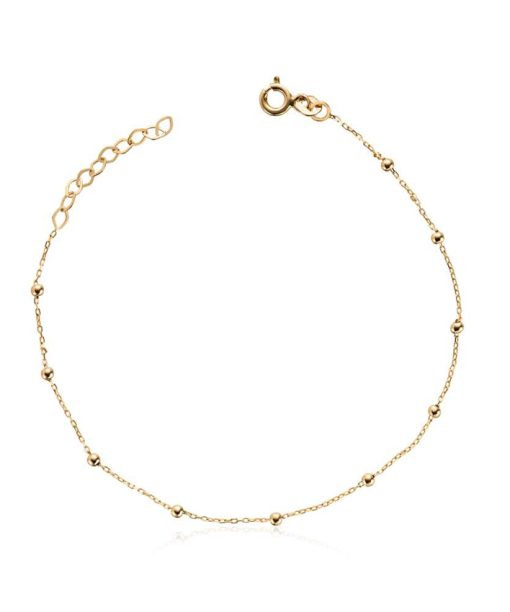 Armbånd med kuler i gult gull