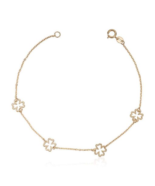 Armbånd med blomster 14K gult gull