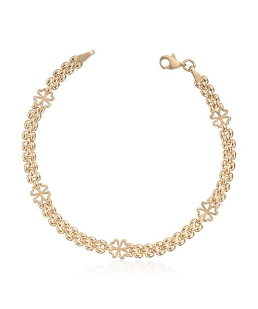 Armbånd med hjerter i 14K gult gull