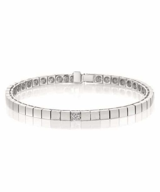 Delta armbånd i hvitt gull, Diamant 0.10ct (TWSI)