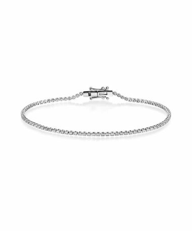 Christophersen Hvitt gull Tennisarmbåd 1ct