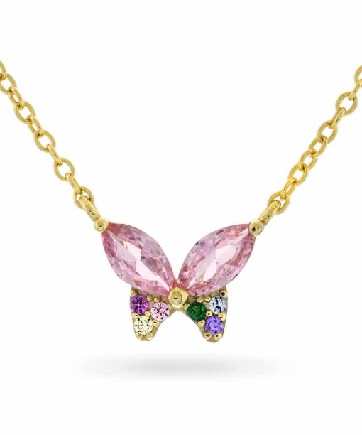 Smykke i sølv med zirkonia sommerfugl