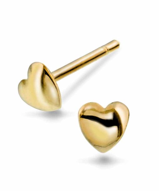 Øredobber i gull hjerte
