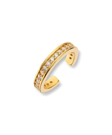 Forgylt earcuff med hvite zirkonia stener