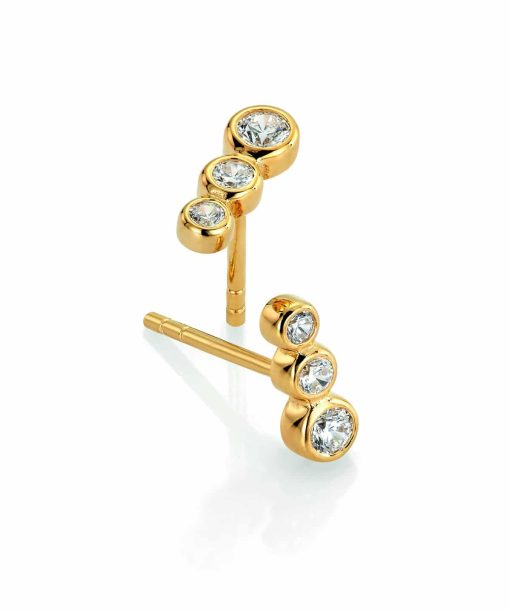 GD Classic Forgylt ørepynt i sølv med zirkonia