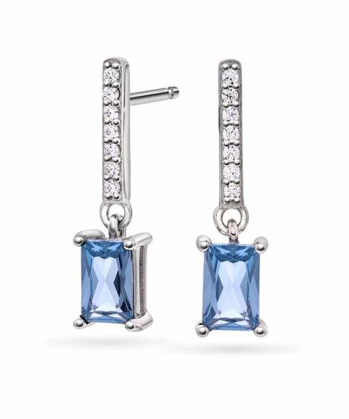 Øredobber med zirkonia, lys blå