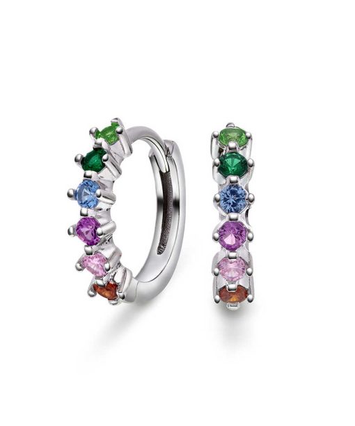 Øreringer i sølv med multi zirkonia