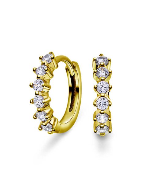 Øreringer i sølv med blank zirkonia