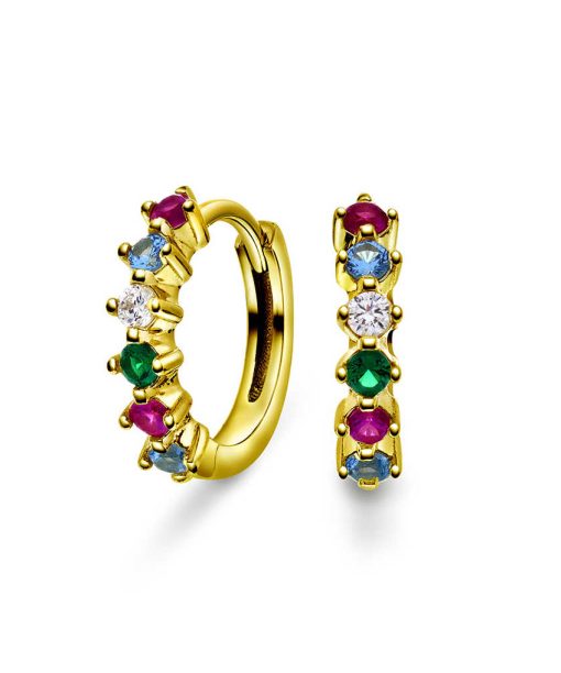 Øreringer i sølv med multi zirkonia