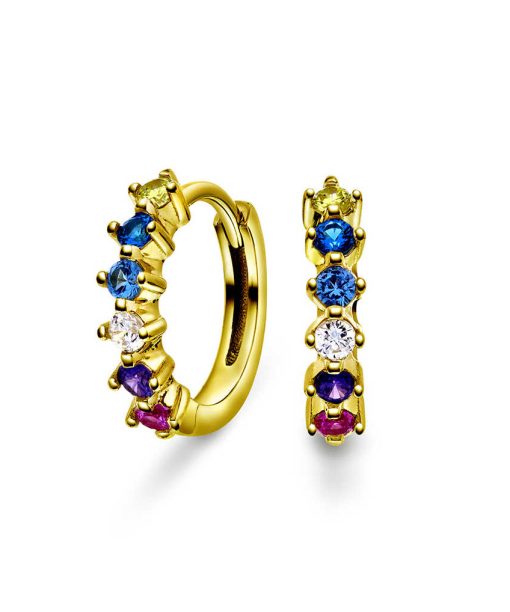 Øreringer i sølv med multi zirkonia