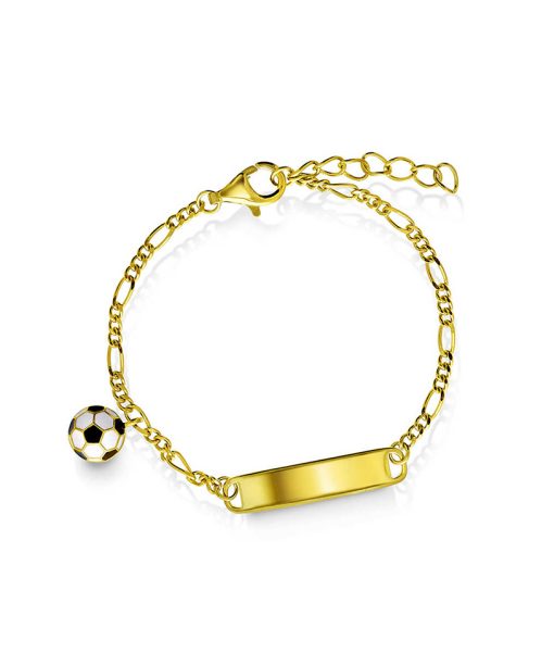 Armbånd i sølv med fotball