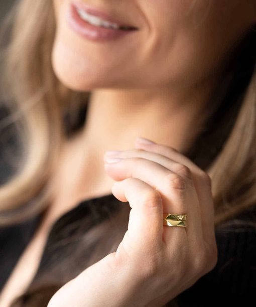 Alternative view of Fasettring i gult gull, Diamant 0.06ct (TWSI)