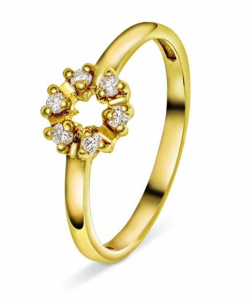 Ring i gull med diamant 0,12 ct TWSI