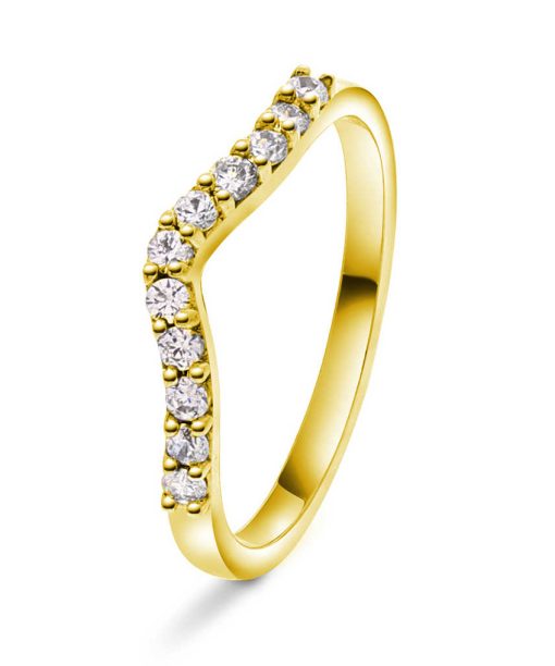 Ring i gull med diamant 0,22 ct wsi