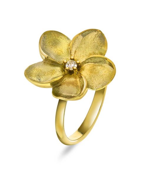 Ring i gull med diamant 0,05 WSI