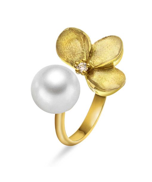 Ring i gull med diamant 0,05 WSI