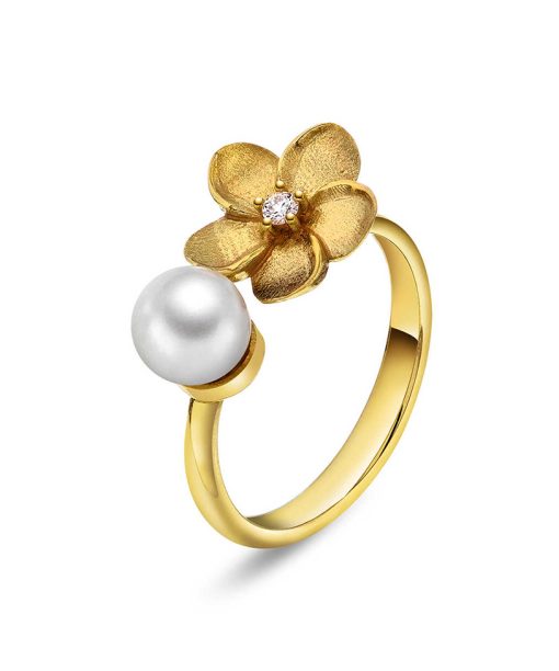 Ring i gull med diamant 0,03 WSI