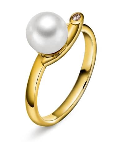 Ring i gull med diamant 0,02 ct WSI