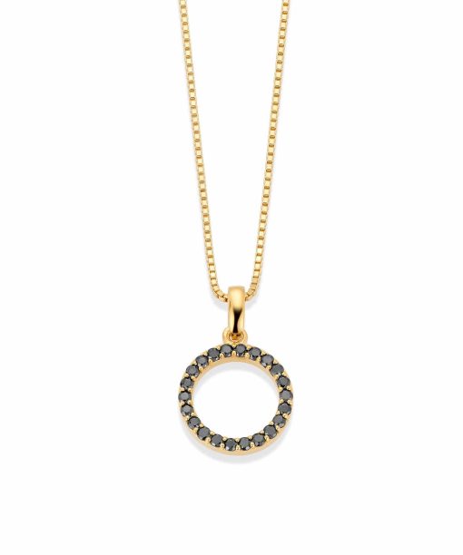 Julia smykke i sølv med zirkonia sirkel