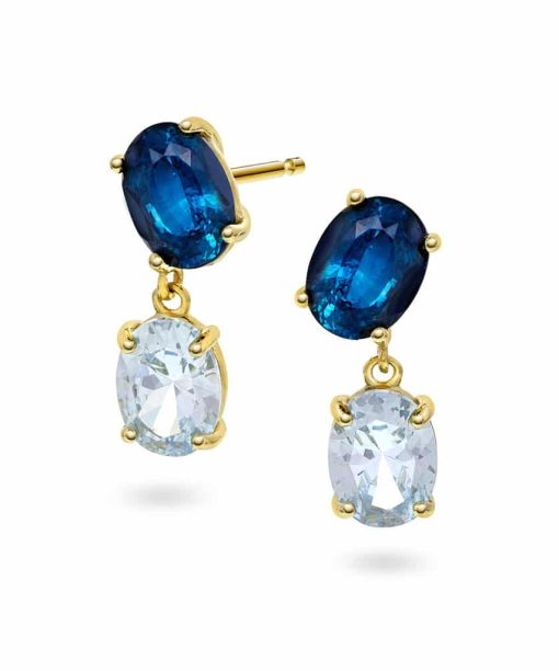 Gulldia Signatur Øredobber i sølv med blå zirkonia