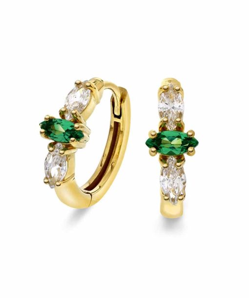 Gulldia Signatur Øreringer i sølv med grønn zirkonia