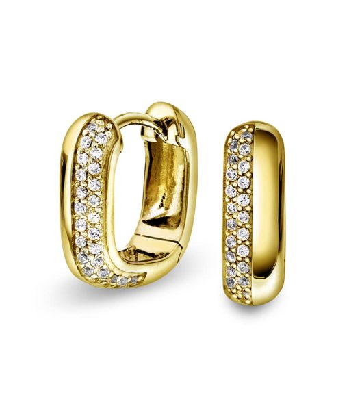 Øreringer i sølv med zirkonia