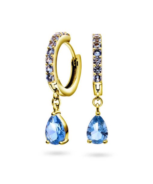 Fiji øredobber i sølv m/zirkonia, blå