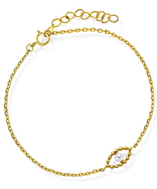 Mille armbånd i sølv med perle