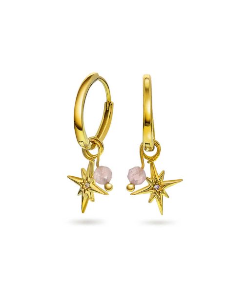 Guiding Star øreringer sølv, rosenkvarts