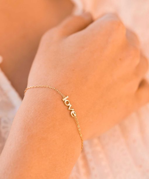 Alternative view of Love armbånd i sølv med rosenkvarts