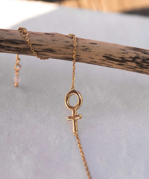 Alternative view of Femme armbånd i sølv med rosenkvarts