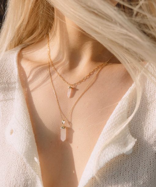 Alternative view of Guidance pendelsmykke sølv, rosenkvarts