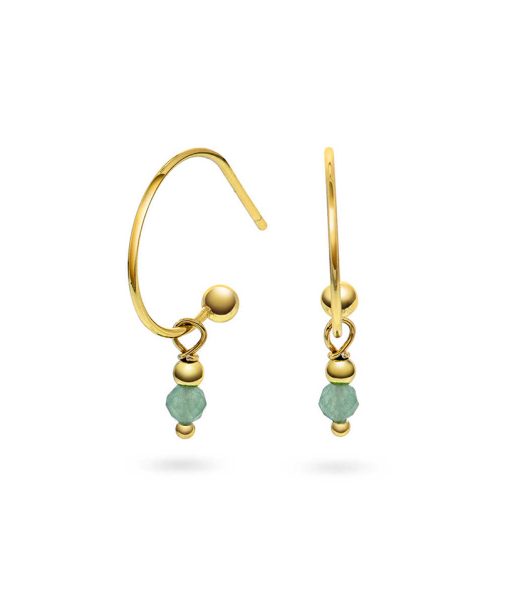 Crystal øredobber sølv med aventurin