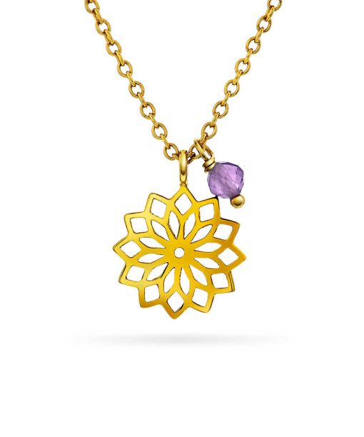 Kronechakra smykke i sølv, ametyst