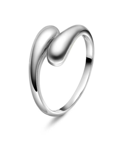 Edge ring i sølv, justerbar