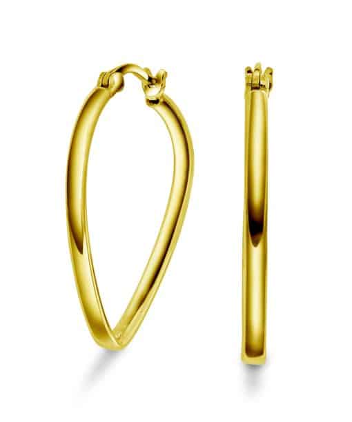 Peach øredobber i sølv, large