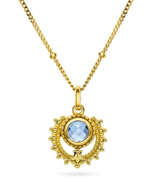 Føniks smykke i sølv med blå zirkonia