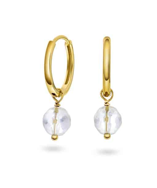 Harmony øreringer sølv med bergkrystall