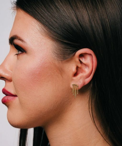 Alternative view of Trace øredobber i forgylt 925 sølv