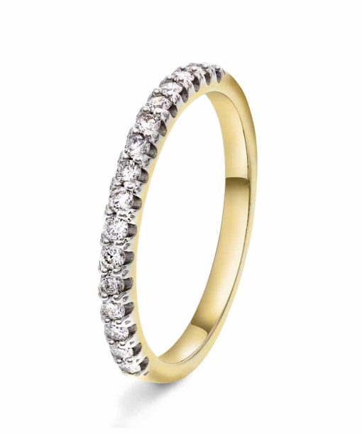 Ring i gult gull med diamant 0,25 ct WSI