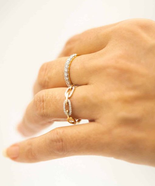 Alternative view of Ring i gult gull med diamant 0,50 ct WSI