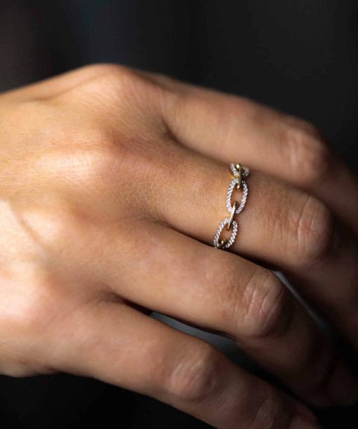 Alternative view of Ring i gult gull med diamanter 0.20ct (WSI)