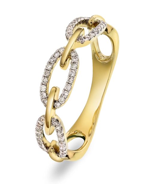 Ring i gult gull med diamanter 0.20ct (WSI)