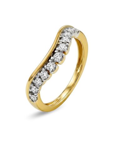 Ring i gult gull med diamant 0,33 ct W/SI