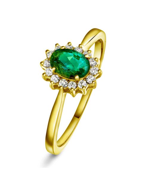 Ring i gull med diamant 0,14 ct WSI